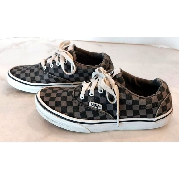 Vans Black Gray Unisex Youth Sneakers size 3.5 Checker Print Checkerboard - Picture 7 of 10